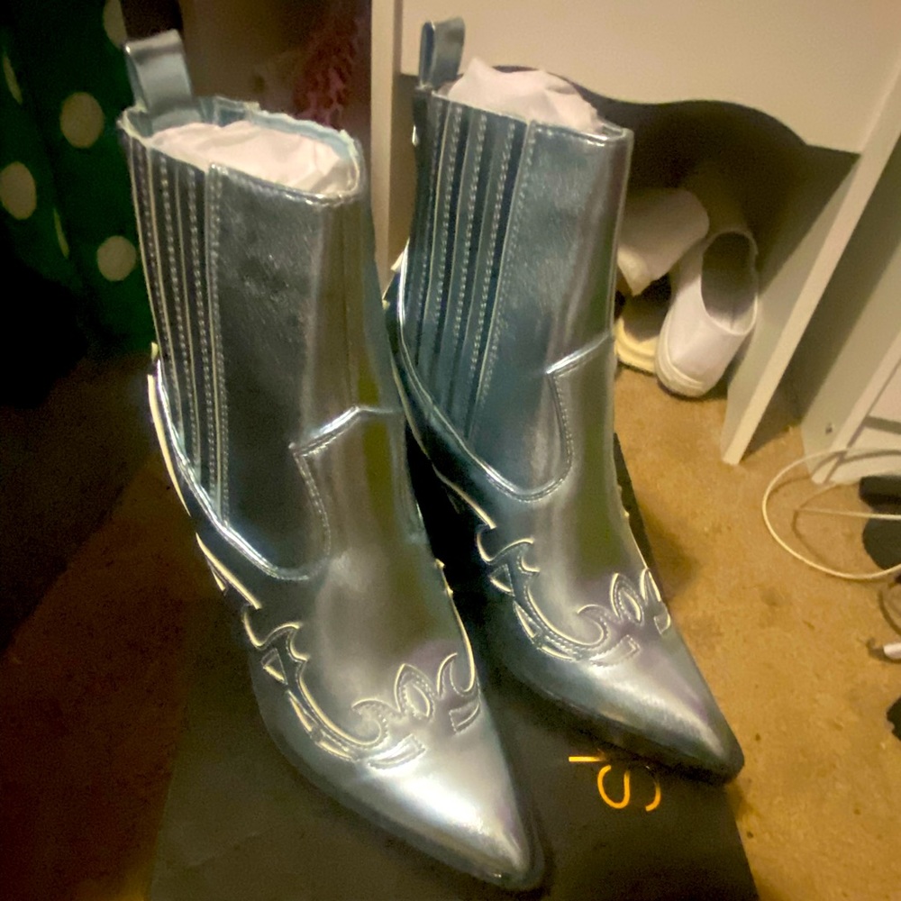 Blue cowboy boots
